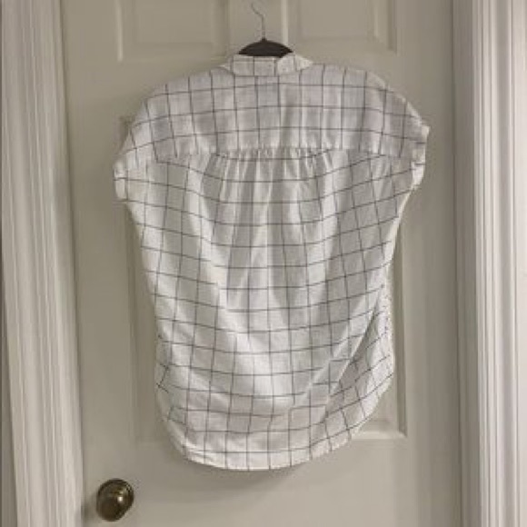 Madewell central tie sleeve windowpane top - Picture 5 of 5